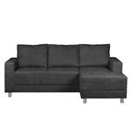 Ecksofa Greenwood II Webstoff Anthrazit - Longchair davorstehend rechts