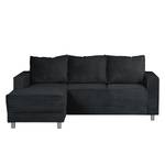 Ecksofa Greenwood III Cord Anthrazit - Longchair davorstehend links