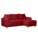 Hoekbank Greenwood III ribfluweel ribfluweel - Rood - Longchair vooraanzicht rechts