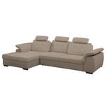 Ecksofa Halsey Strukturstoff - Cappuccino - Longchair davorstehend links