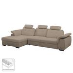 Ecksofa Halsey Strukturstoff - Cappuccino - Longchair davorstehend links