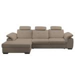 Ecksofa Halsey Strukturstoff - Cappuccino - Longchair davorstehend links