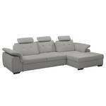 Ecksofa Halsey Strukturstoff - Platin - Longchair davorstehend rechts