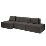 Ecksofa Healy Filz - Dunkelgrau - Longchair davorstehend links - Ohne Hocker