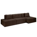 Ecksofa Healy Filz - Espresso - Longchair davorstehend rechts - Ohne Hocker