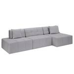 Ecksofa Healy Filz - Granit - Longchair davorstehend rechts - Ohne Hocker