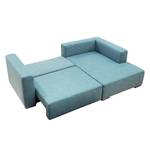 Ecksofa Heaven Casual Webstoff Stoff TCU: 6 fresh blue - Longchair davorstehend rechts - Schlaffunktion - Bettkasten