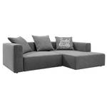 Hoekbank Heaven Casual Stof TCU: 19 pencil grey - Longchair vooraanzicht rechts - Geen functie