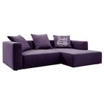 Canapé d'angle Heaven Casual Tissu - Tissu TCU : 47 very purple - Méridienne courte à droite (vue de face) - Fonction couchage - Coffre de lit
