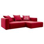 Ecksofa Heaven Casual Webstoff Stoff TCU: 7 warm red - Longchair davorstehend rechts - Schlaffunktion - Bettkasten