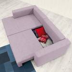 Ecksofa Heaven Casual Webstoff Stoff TBO: 57 pastel blossom - Longchair davorstehend links - Schlaffunktion - Bettkasten