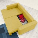 Ecksofa Heaven Casual Webstoff Stoff TBO: 55 pastel yellow - Longchair davorstehend links - Schlaffunktion - Bettkasten