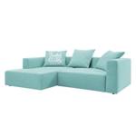 Hoekbank Heaven Casual Stof TBO: 56 ice blue - Longchair vooraanzicht links - Geen functie