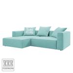 Hoekbank Heaven Casual Stof TBO: 56 ice blue - Longchair vooraanzicht links - Geen functie