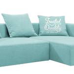 Ecksofa Heaven Casual Webstoff Stoff TBO: 56 ice blue - Longchair davorstehend rechts - Schlaffunktion - Bettkasten