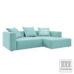 Ecksofa Heaven Casual Webstoff Stoff TBO: 56 ice blue - Longchair davorstehend rechts - Schlaffunktion - Bettkasten