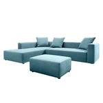 Ecksofa Heaven Casual XL Webstoff Aqua Longchair davorstehend links - Stoff TCU: 6 fresh blue - Schlaffunktion - Bettkasten