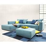 Ecksofa Heaven Casual XL Webstoff Aqua Longchair davorstehend links - Stoff TCU: 6 fresh blue - Schlaffunktion - Bettkasten