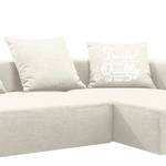 Ecksofa Heaven Casual XL Webstoff Creme - Longchair davorstehend rechts - Schlaffunktion - Bettkasten