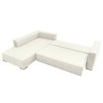 Ecksofa Heaven Casual XL Webstoff Creme - Longchair davorstehend links - Schlaffunktion - Bettkasten