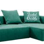 Ecksofa Heaven Casual XL Webstoff Petrol - Longchair davorstehend rechts - Schlaffunktion - Bettkasten