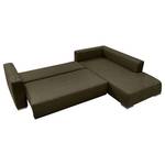 Ecksofa Heaven Casual XL Webstoff Braun - Longchair davorstehend rechts - Schlaffunktion - Bettkasten