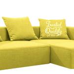 Ecksofa Heaven Casual XL Webstoff Grün - Longchair davorstehend rechts - Schlaffunktion - Bettkasten