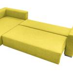 Ecksofa Heaven Casual XL Webstoff Grün - Longchair davorstehend links - Schlaffunktion - Bettkasten