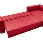 Ecksofa Heaven Casual XL Webstoff Rot - Longchair davorstehend rechts - Schlaffunktion - Bettkasten