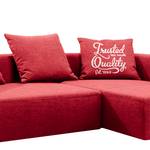 Canapé d'angle Heaven Casual XL Tissu - Rouge - Méridienne courte à droite (vue de face) - Fonction couchage - Coffre de lit