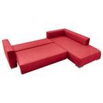 Ecksofa Heaven Casual XL Webstoff Rot - Longchair davorstehend rechts - Schlaffunktion - Bettkasten