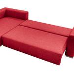 Hoekbank Heaven Casual XL Rood - Longchair vooraanzicht links - Slaapfunctie - Opbergruimte