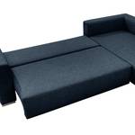 Ecksofa Heaven Casual XL Webstoff Dunkelblau - Longchair davorstehend rechts - Schlaffunktion - Bettkasten