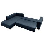 Ecksofa Heaven Casual XL Webstoff Dunkelblau - Longchair davorstehend links - Schlaffunktion - Bettkasten