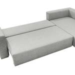 Ecksofa Heaven Casual XL Webstoff Platin - Longchair davorstehend rechts - Schlaffunktion - Bettkasten