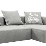 Ecksofa Heaven Casual XL Webstoff Platin - Longchair davorstehend rechts - Keine Funktion