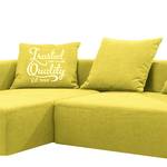 Canapé d'angle Heaven Casual XL Tissu - Vert - Méridienne courte à gauche (vue de face) - Fonction couchage - Coffre de lit