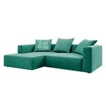 Ecksofa Heaven Casual XL Webstoff Petrol - Longchair davorstehend links - Schlaffunktion - Bettkasten