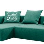 Ecksofa Heaven Casual XL Webstoff Petrol - Longchair davorstehend links - Schlaffunktion - Bettkasten