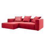 Ecksofa Heaven Casual XL Webstoff Rot - Longchair davorstehend links - Schlaffunktion - Bettkasten