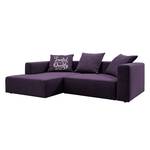 Ecksofa Heaven Casual XL Webstoff Violett - Longchair davorstehend links - Schlaffunktion - Bettkasten