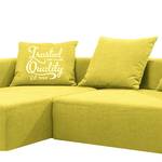 Ecksofa Heaven Casual XL Webstoff Grün - Longchair davorstehend links - Keine Funktion