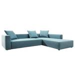 Ecksofa Heaven Casual XL Webstoff Aqua - Longchair davorstehend rechts - Keine Funktion