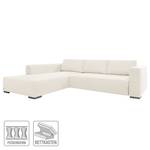 Ecksofa Heaven Colors Style M Webstoff Stoff TCU: 0 pure white - Longchair davorstehend links - Schlaffunktion - Bettkasten