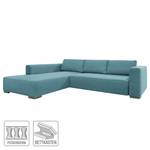 Canapé d'angle Heaven Colors Style M Tissu - Tissu TCU : 6 fresh blue - Méridienne courte à gauche (vue de face) - Fonction couchage - Coffre de lit
