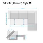 Ecksofa Heaven Colors Style M Webstoff Stoff TCU: 19 pencil grey - Longchair davorstehend links - Keine Funktion