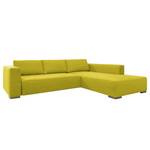 Canapé d'angle Heaven Colors Style M Tissu - Tissu TCU : 5 cool lemon - Méridienne courte à droite (vue de face) - Fonction couchage - Coffre de lit