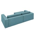 Ecksofa Heaven Colors Style S Webstoff Stoff TCU: 6 fresh blue - Longchair davorstehend links - Schlaffunktion