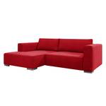 Hoekbank Heaven Colors Style S geweven stof - Stof TCU: 7 warm red - Longchair vooraanzicht links - Slaapfunctie