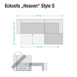 Ecksofa Heaven Colors Style S Webstoff Stoff TCU: 0 pure white - Longchair davorstehend links - Keine Funktion